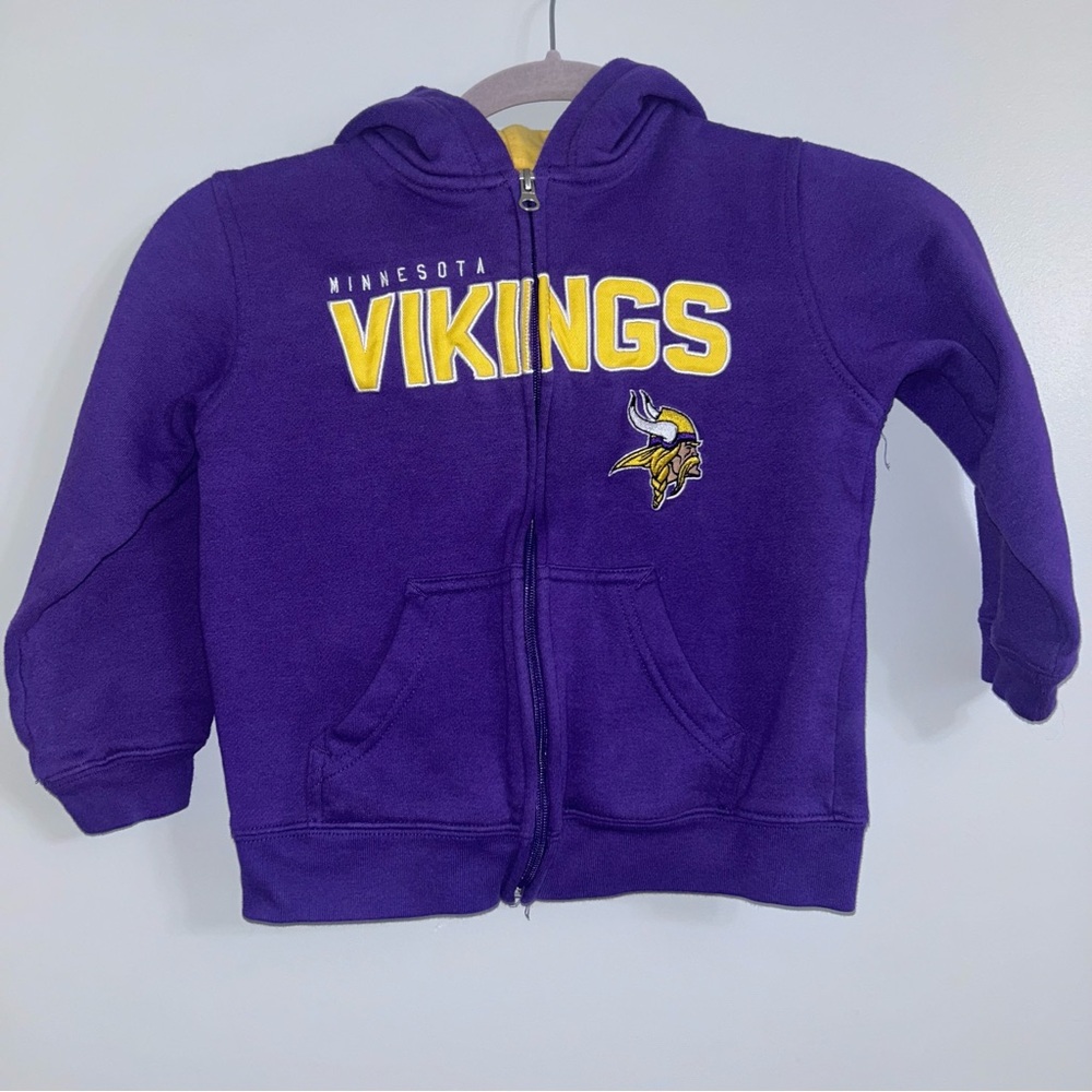 NFL Vikings Purple Zippered Cotton Jacket Kids size 7